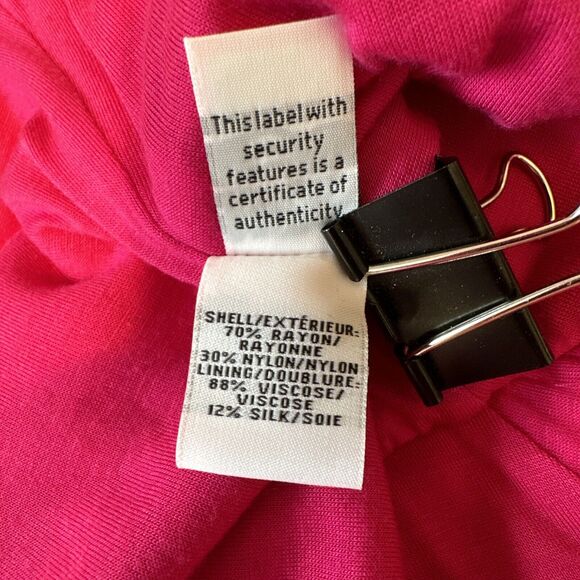 Diane Von Furstenberg DVF Womens Brittany Ruffle Hem Dress 12 Pink Stretch Lace - Picture 10 of 11